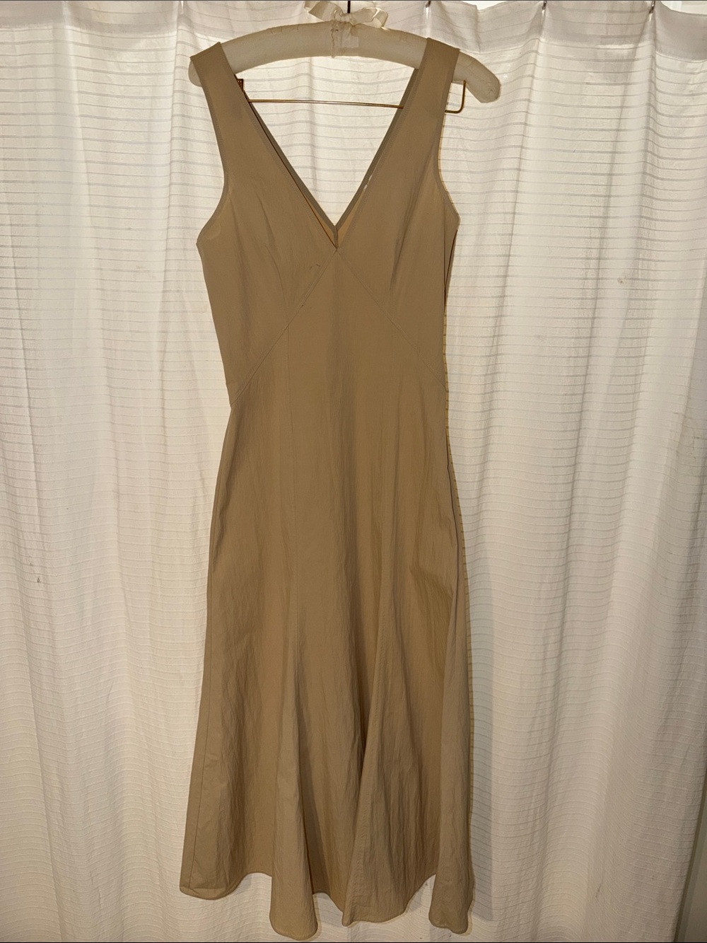 Anthropologie Sleeveless V-Neck Maxi Dress in Taupe